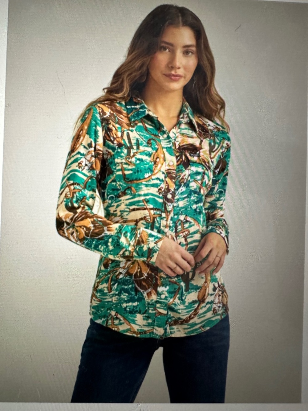 Retro Wrangler Saddle Up Western Snap Shirt.